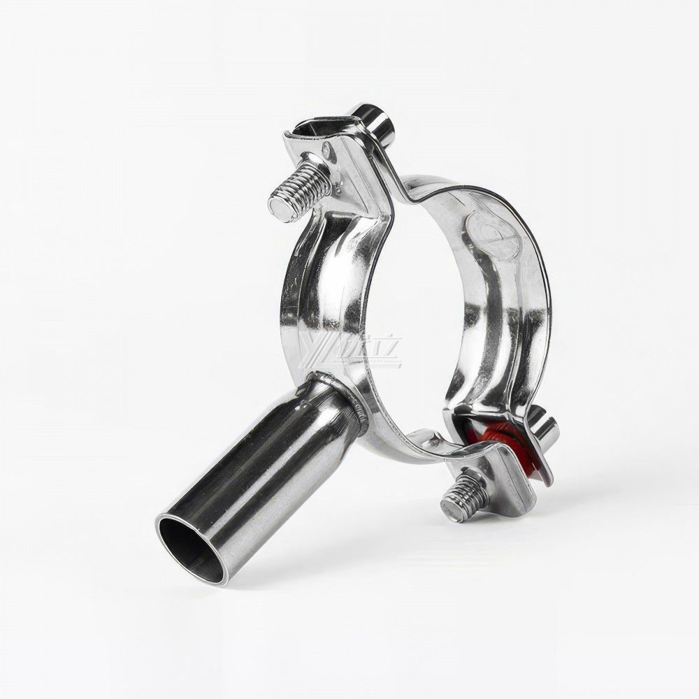 YOULI Sanitary Pipe Fittings Tri Clamp Tube Hex Pipe Holder Stainless Steel 304 With Handle Bar Welded Round Pipe Holder