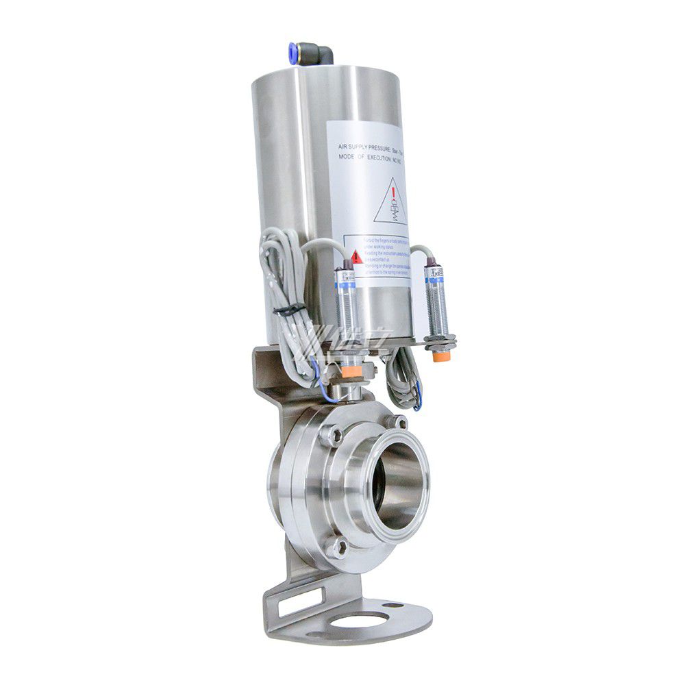 YOULI Hygienic Food Grade Stainless Steel 3A/SMS/DIN 304 316 Proximity Switch Sanitary Pneumatic Tri-Clover Butterfly Valve