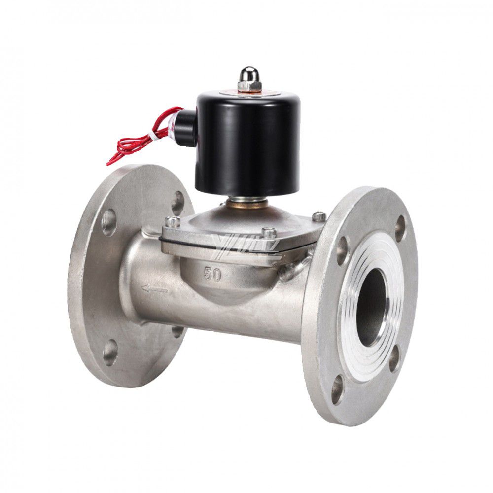 YOULI 2W Stainless Steel 304 316 WCB Two Way AC220V DC24V Normal Close Water Straight Flanged Solenoid Valve