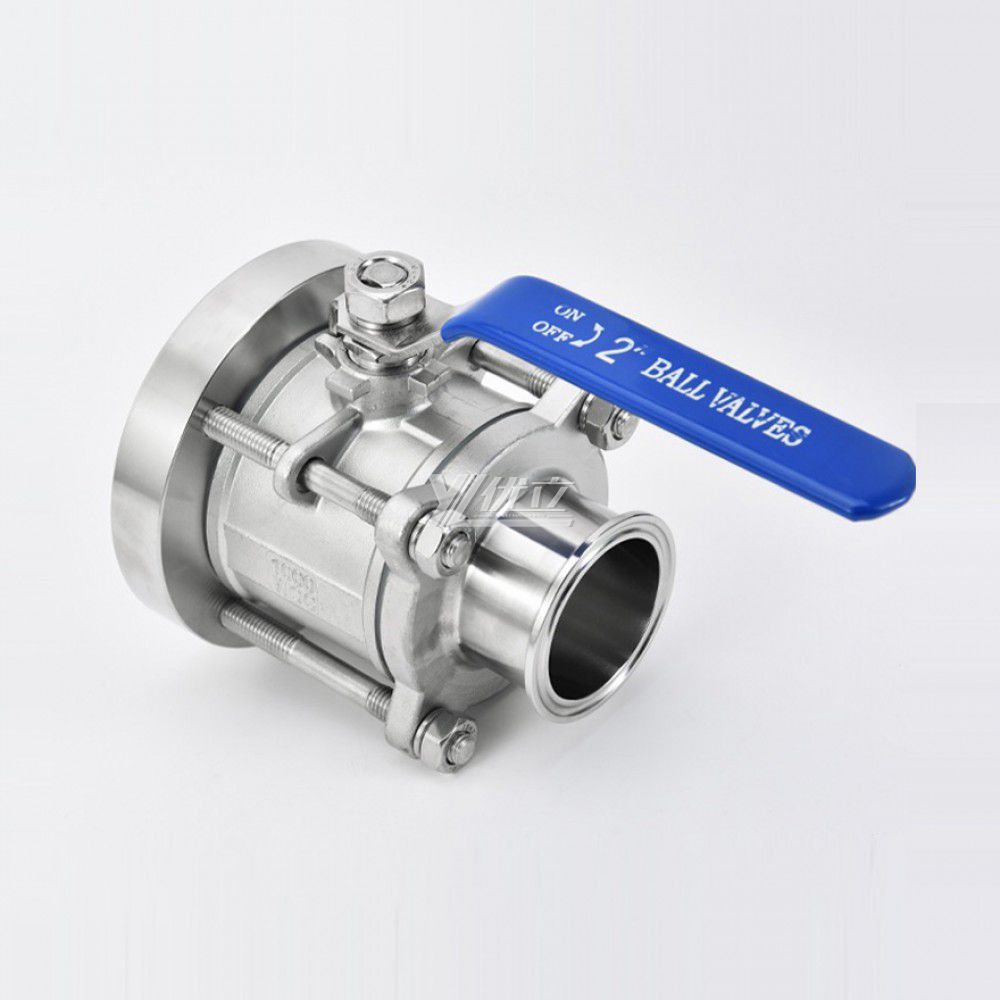 YOULI Stainless Steel High Temperature 1.6mpa 304 316 Clamp Manual 3 Piece Tri-Clamped Discharge Tank Bottom Ball Valve