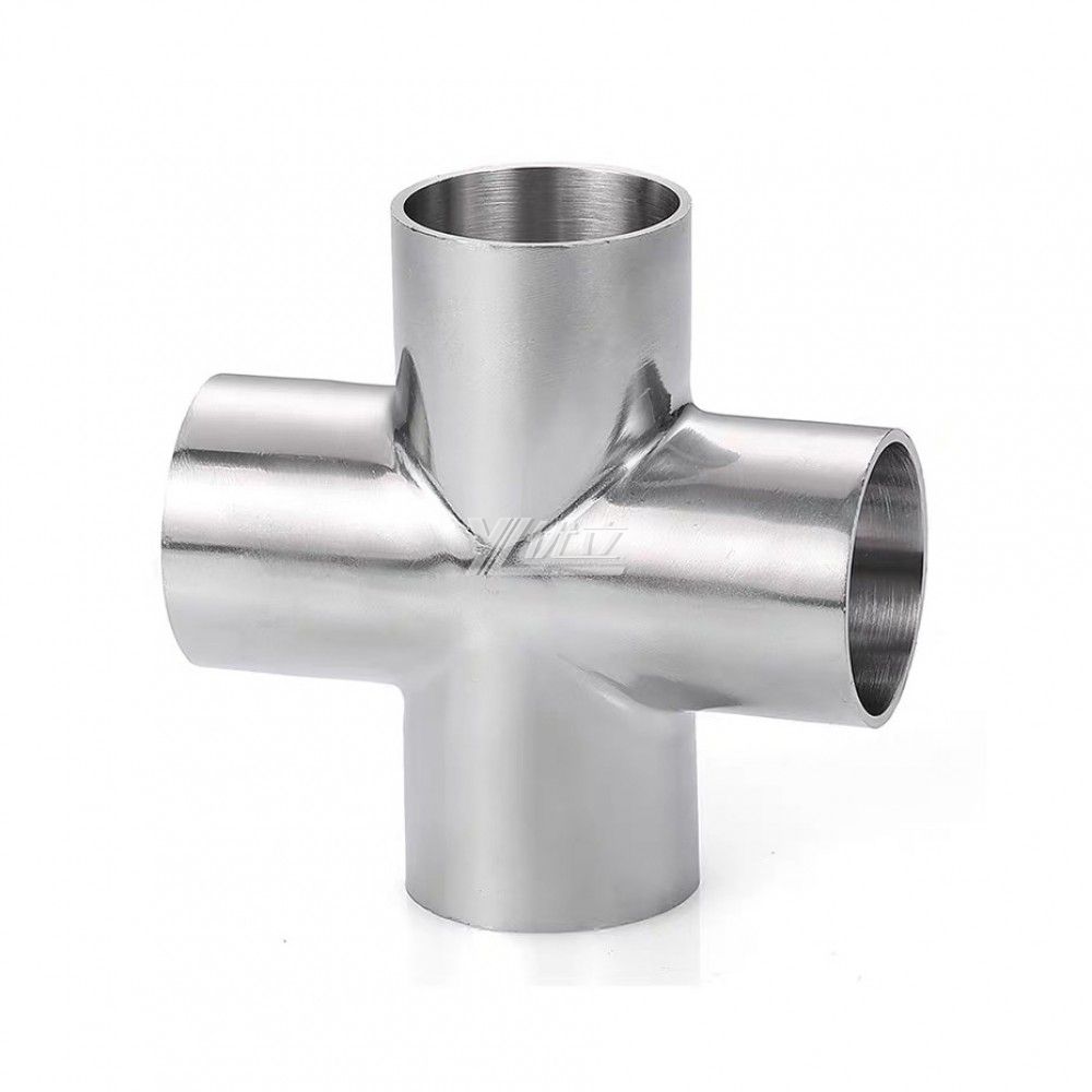YOULI Hygienic Food Grade Sanitary Stainless Steel 304 SS316L 3A SMS DIN ISO Pipe Fitting Equal Welded Cross
