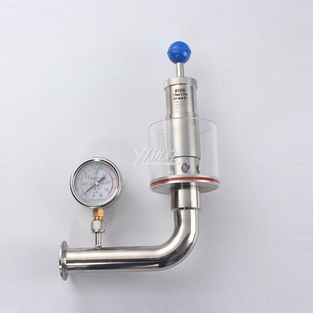 YOULI Hygienic Food Grade Sanitary Stainless Steel 304 316L Tri Clamped Pressure Gauge Water Seal Type Exhaust Valve Vent Valve