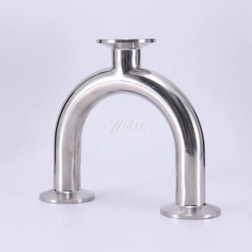 YOULI Hygienic Food Grade Sanitary Stainless Steel 304 SS316L 3A SMS DIN ISO Pipe Fitting 3 Way Clamped U Elbow