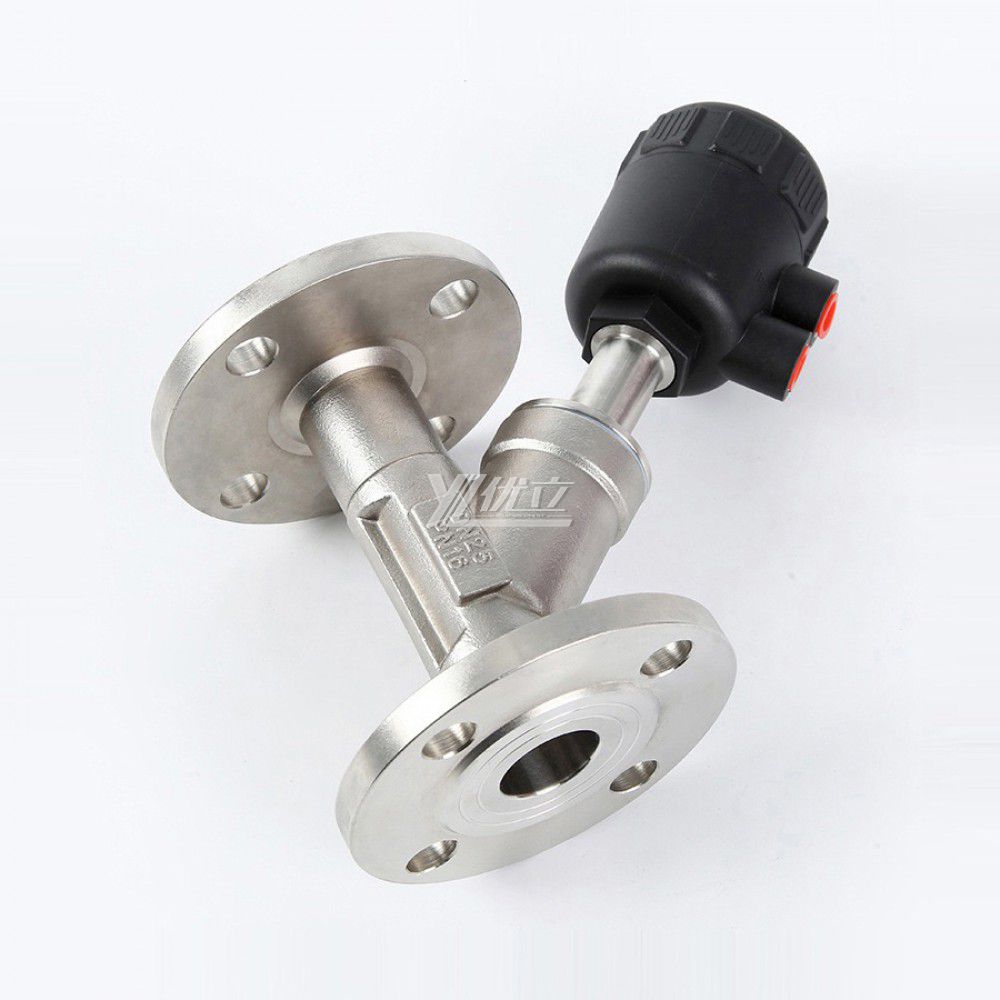YOULI Stainless Steel 1.6mpa 304 316 ANSI 150LB JIS 10K PN16 High Temperature Steam Pneumatic Flanged Angle Seat Valve
