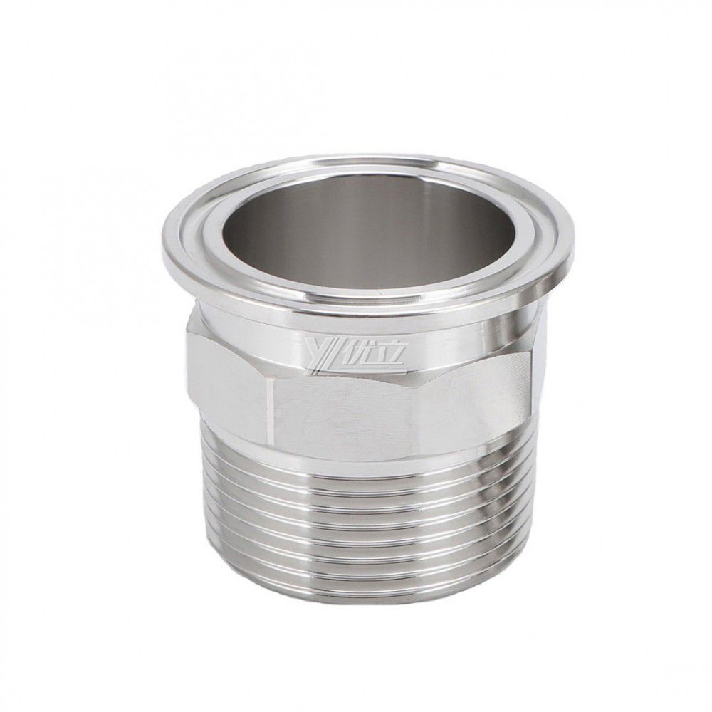 YOULI Stainless Steel 304 SS316L BSP NPT Pipe Fitting Hexagonal Male Thread Clamp Ferrule