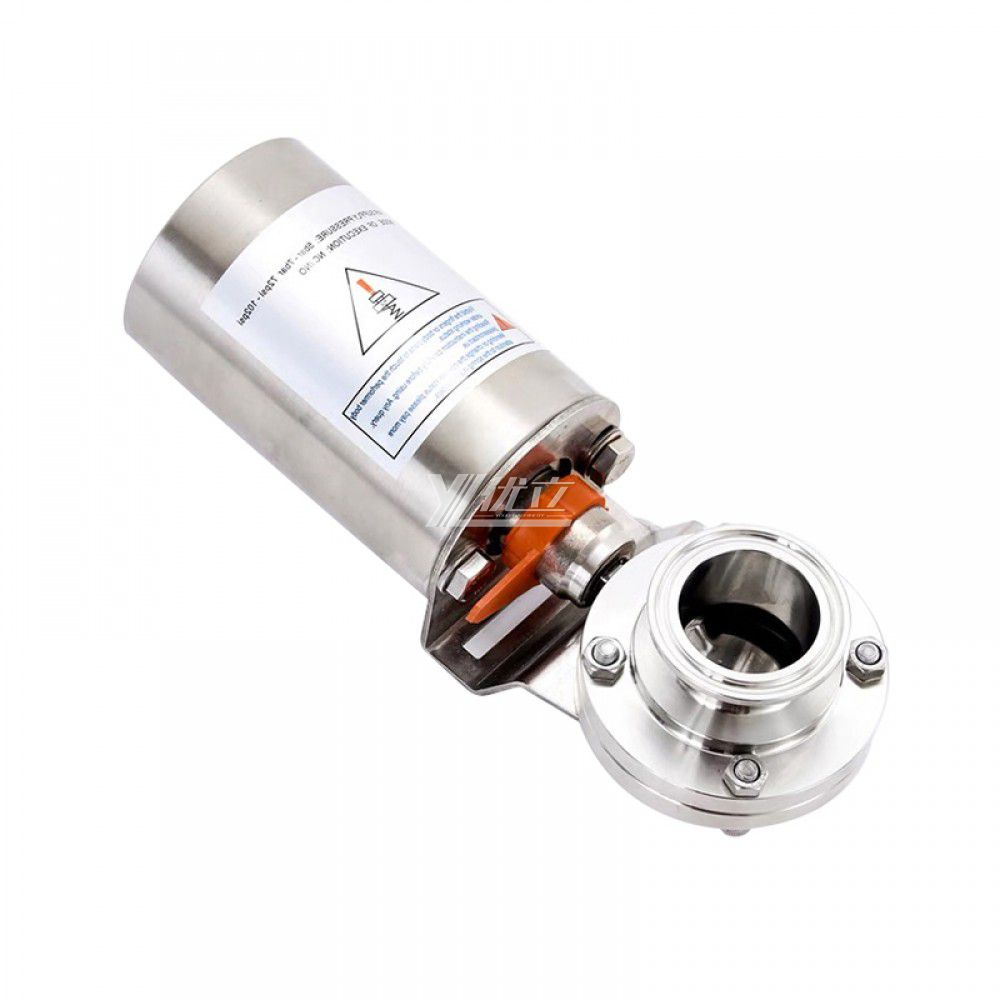 YOULI Hygienic Food Grade  Stainless Steel 3A/SMS/DIN 304 316 Silicon EPDM Sanitary Pneumatic Tri Clamped Butterfly Valve