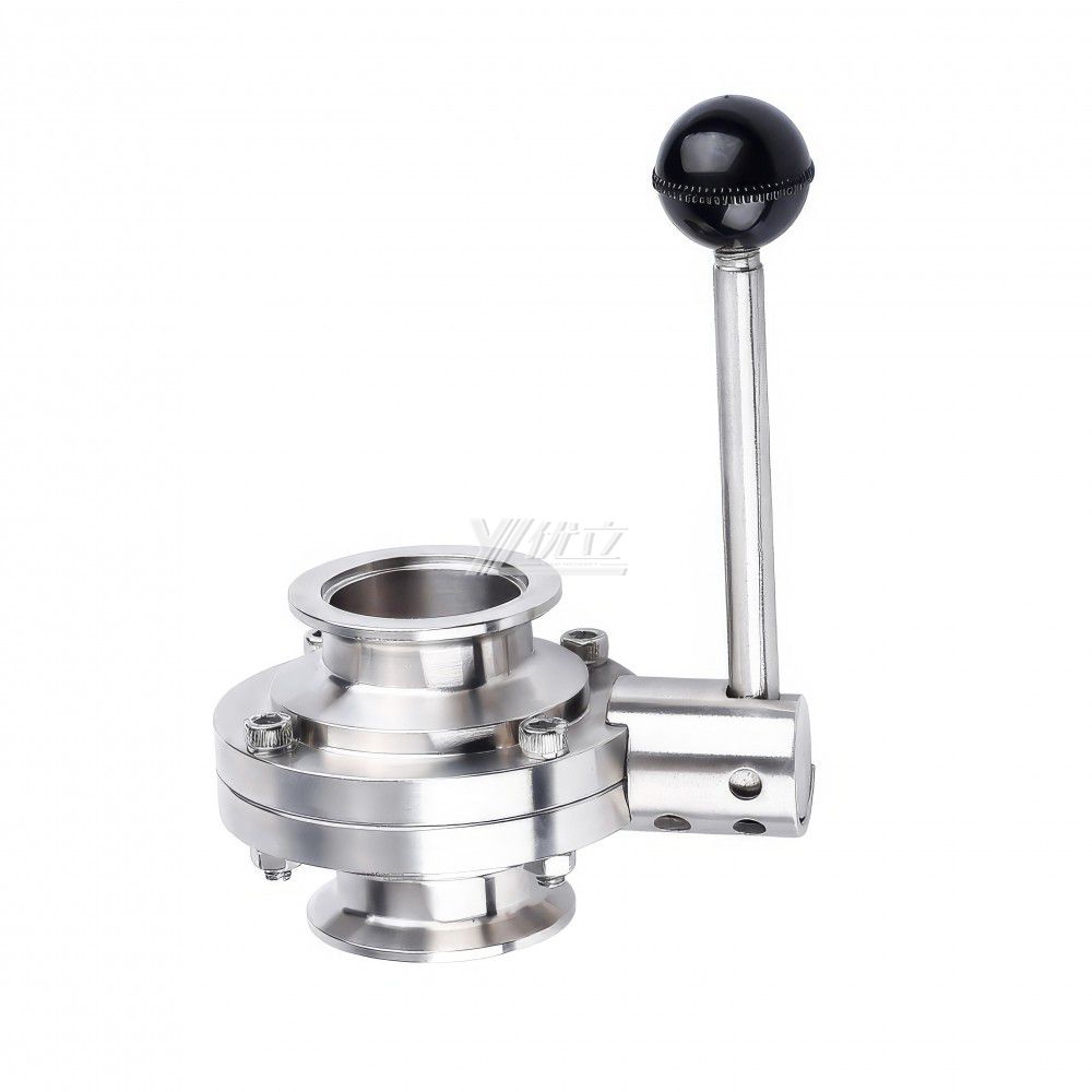 YOULI Hygienic Food Grade Stainless Steel 3A/SMS/DIN 304 316 KF Sanitary Manual Vacuum Butterfly Valve
