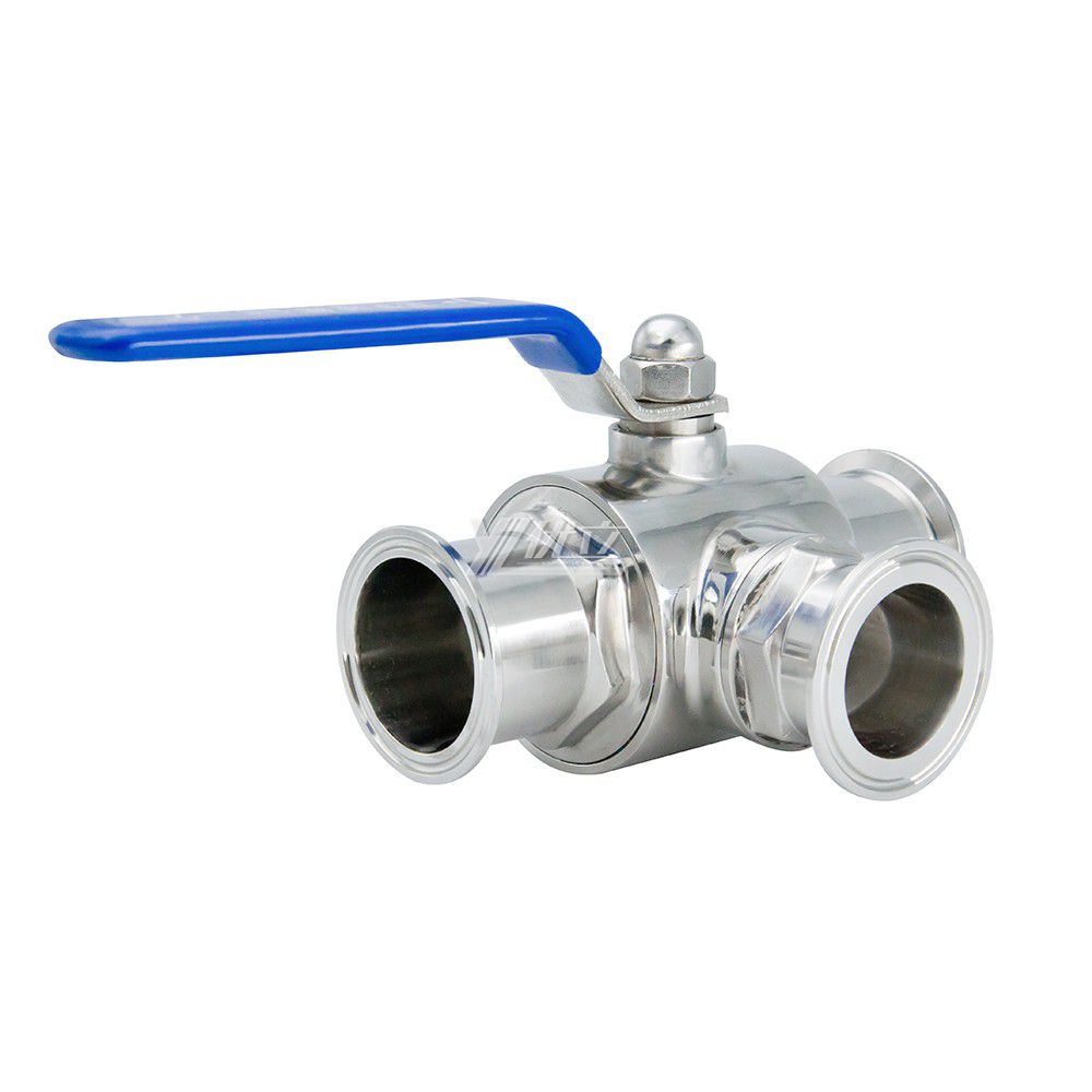 YOULI 2 Inch Hygienic Food Grade Stainless Steel Ss 304 316 L Type Milk Beverage Sanitary Manual 3-way Tri Clamped Ball Valve
