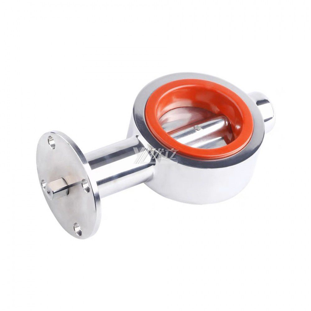 YOULI Hygienic Food Grade Stainless Steel 304 316 Silicon ISO 5211 High Platform Sanitary Manual Wafer Butterfly Valve