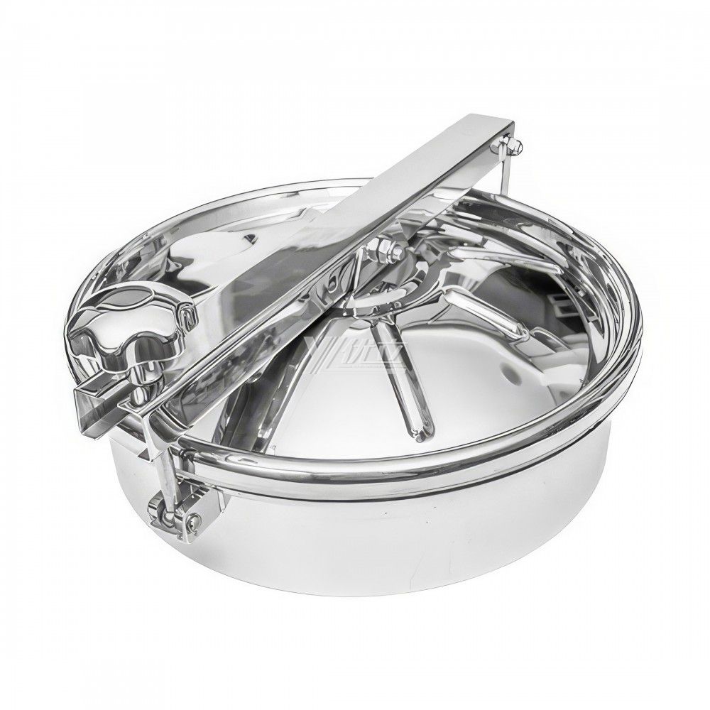 YOULI Hygienic Food Grade SS 304 316L Stainless Steel Circular Fermenter Cover No Pressure Tanks Sanitary With Ribbed Round Outward Manway Manhole
