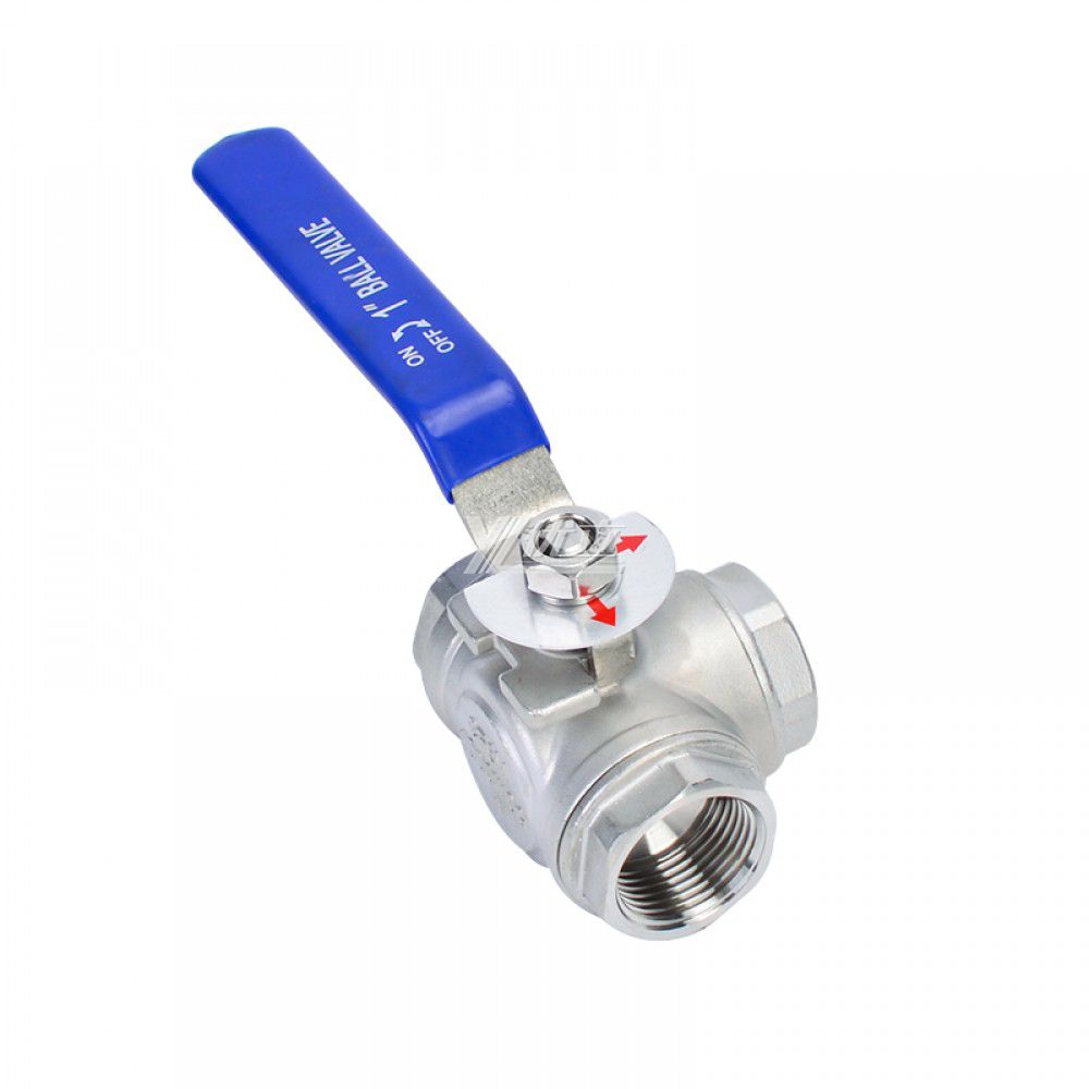 YOULI Stainless steel NPT BSP 1.6mpa valve ball with handle lock ss 304 316 T-port manual 2 inch 3-way threaded ball valve
