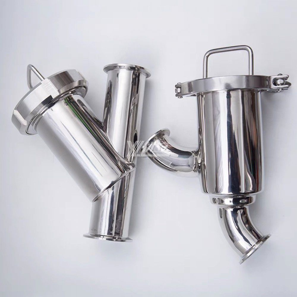 YOULI Top-Quality Hygienic Food Grade SS 304 316L Stainless Steel Sanitary 90 Bend Type No Retention Clamped Filter