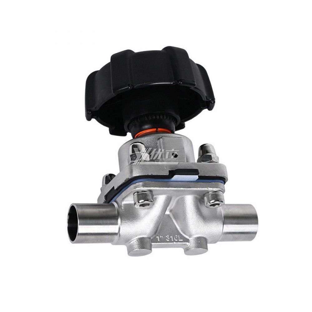 YOULI Hygienic Food Grade Sanitary Stainless Steel 316L Membrane Medicine Manual Straight Butt Welded Diaphragm Valve