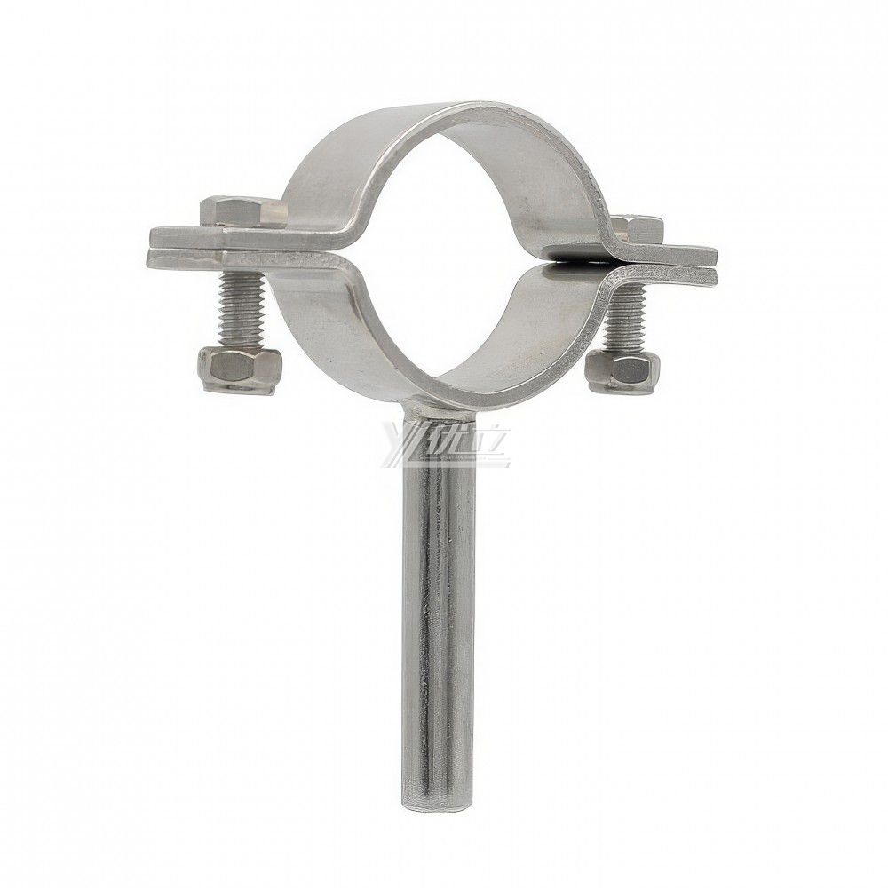 YOULI Stainless Steel 304 Pipe Fittings Tri Clamp Tube Hex Pipe Holder With Solid Rod Handle Bar Welded Round Pipe Holder