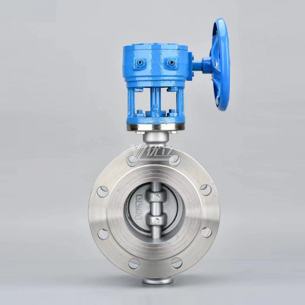 YOULI ANSI 150LB 304 316 Stainless Steel Pn16 WCB Metal Seal High Temperature Manual Three Eccentric Flanged Butterfly Valve