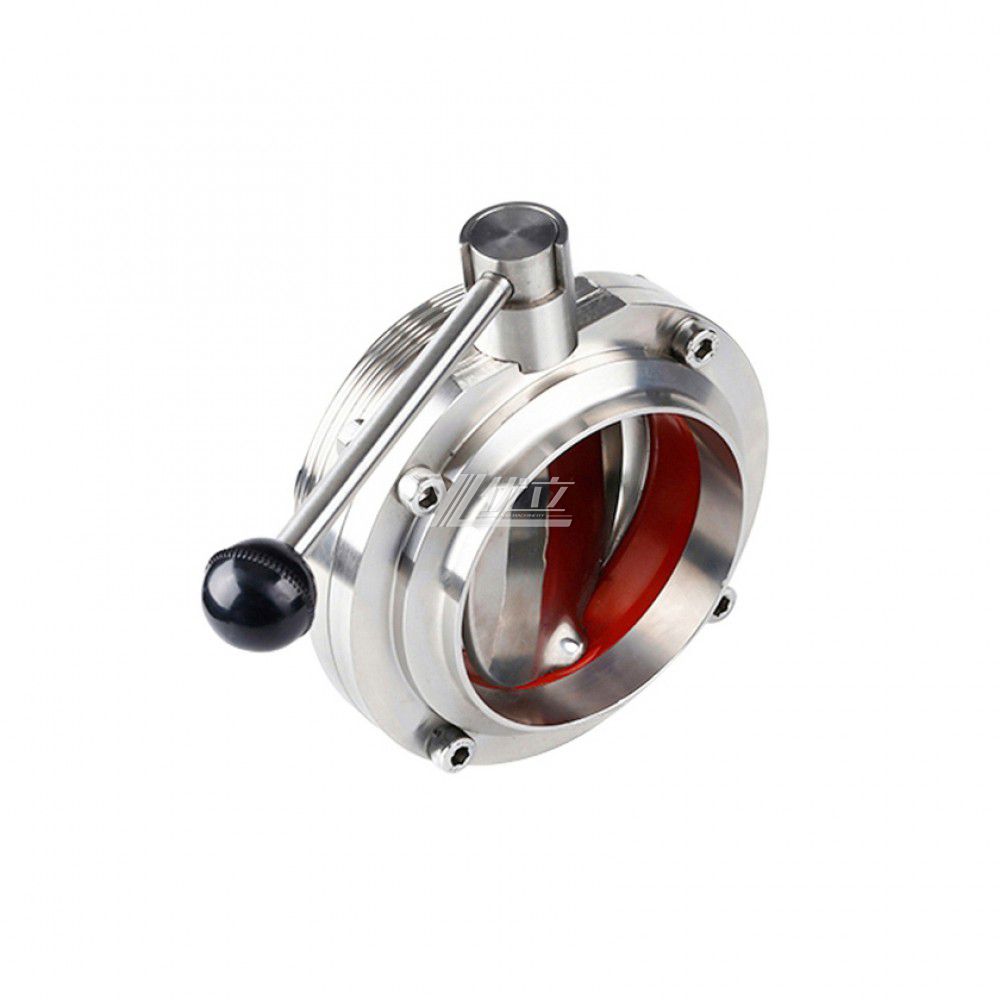 YOULI Hygienic Food Sanitary Stainless Steel 3A/SMS/DIN 304 316 Silicon Lever Handle Manual Male Threaded Welded Butterfly Valve