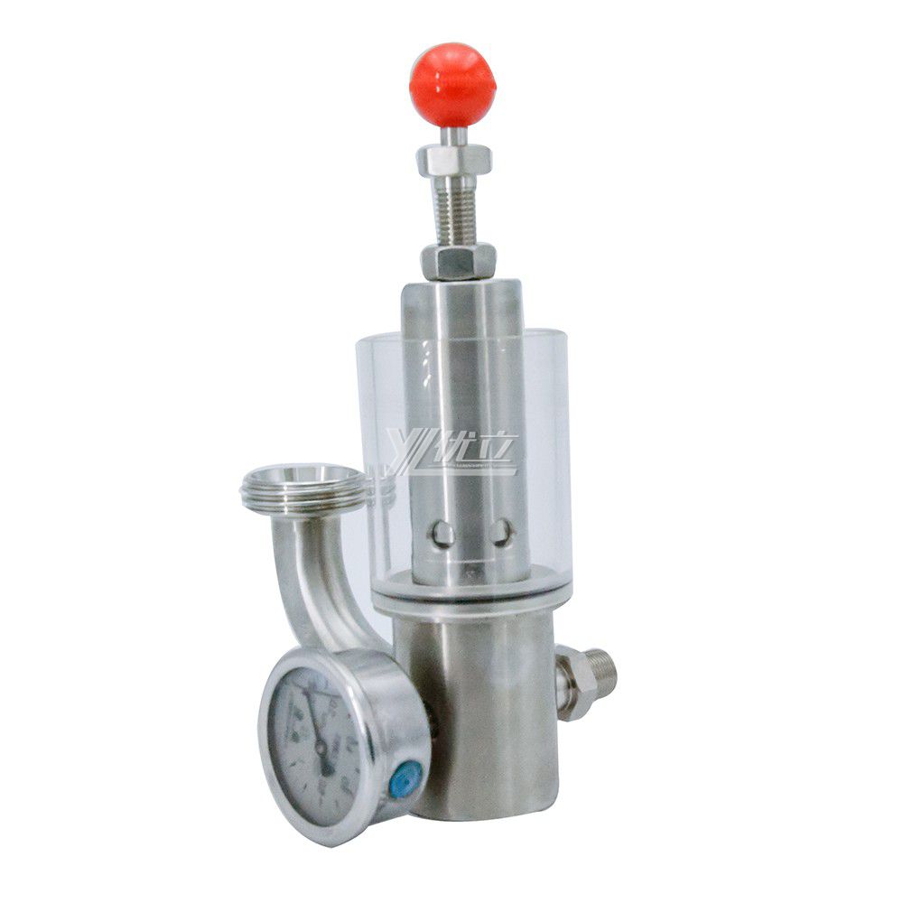 SS304/SS316L Sanitary Clamp Exhaust Elbow Air Release Valve with Glass