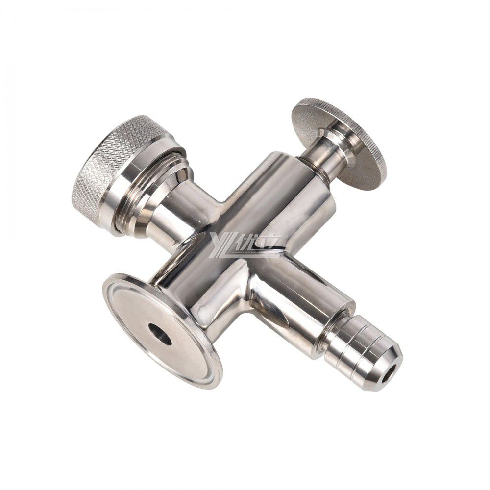 YOULI Hygienic Food Grade Sanitary Stainless Steel 304 316L Three Way Four Way Cork Valve Clamped Level Gauge