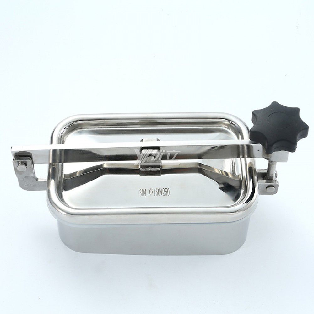YOULI Hygienic Food Grade SS 304 316L Stainless Steel Fermenter Cover Pressure Tanks Sanitary Single Hand Rectangular Manhole Manway
