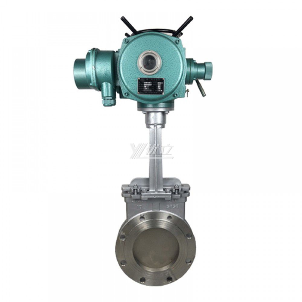 YOULI ANSI 150LB Stainless Steel 304 316 JIS 10K 1.6mpa WCB Motorized AC380V 4-20ma Electric Flange Knife Gate Valve