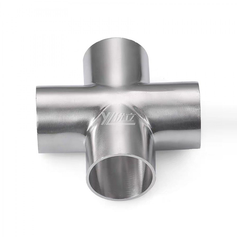 YOULI Hygienic Food Grade Sanitary Stainless Steel 304 SS316L 3A SMS DIN ISO Pipe Fitting Equal Welded Cross