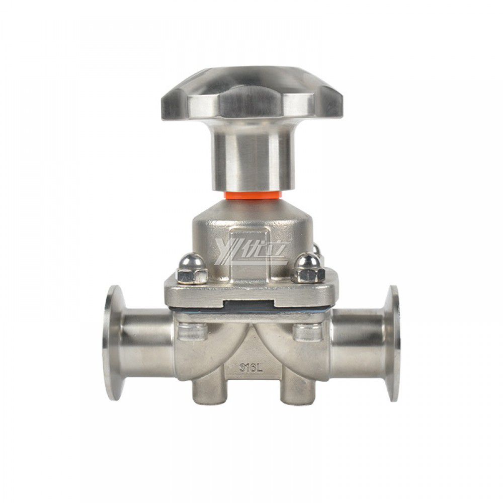 YOULI Hygienic Food Grade Sanitary Stainless Steel Handwheel 316L Medicine Membrane Manual Straight Tri Clamped Diaphragm Valve