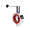YOULI Hygienic Food Grade Stainless Steel 3A/SMS/DIN 304 316L Silicon Sanitary Manual Wafer Butterfly Valve