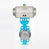 YOULI ANSI 150LB Stainless Steel 304 316 Pn16 WCB High Temperature Pneumatic Actuator Three Eccentric Flanged Butterfly Valve
