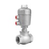 YOULI High Temperature 1.6mpa 304 316 BSP NPT RC T Type Stainless Steel Head Pneumatic Female Threaded Angle Seat Valve