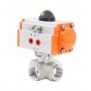 YOULI High-pressure RC NPT BSP PN16 Stainless Steel 304 316 LL Type Pneumatic Actuator 4-way Thread Ball Valve