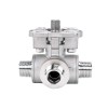 YOULI ISO 5211 RC NPT BSP PN16 1000WOG with Handle Lock Stainless Steel 304 316 LL-port 4 Way Male Threaded Ball Valve