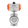 Stainless Steel ANSI 150LB 304 316 IS 10K Pn10-16 PTFE Soft Seal Pneumatic Actuator Wafer Butterfly Valve