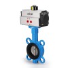 YOULI Stainless Steel ANSI 150LB 304 316 Cast Iron JIS 10K Pn10-16 PTFE EPDM Soft Seal Pneumatic Actuator Wafer Butterfly Valve