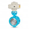 YOULI High Temperature 304 Stainless Steel JIS 10K Pn16 WCB Metal Seal Motorized Three Eccentric Electric Flange Butterfly Valve