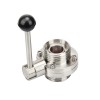 YOULI Hygienic Food Grade Stainless Steel 3A/SMS/DIN 304 316L Silicon Sanitary Manual Male Threaded Butterfly Valve
