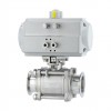 YOULI Stainless Steel Negative Pressure KF16 KF25 KF40 304 316 TC Pneumatic Actuator 3 Piece Tri Clamped Vacuum Ball Valve