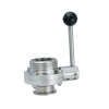 YOULI Hygienic Food Grade Stainless Steel 3A/SMS/DIN 304 316L Silicon Sanitary Manual Male Threaded Tri-clover Butterfly Valve