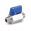 YOULI NPT BSP High Pressure 1000PSI PN63 304 316 1/4" 3/8" Stainless Steel Manual Miniature Mini Male Threaded Ball Valve