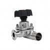 YOULI Hygienic Food Grade Sanitary Stainless Steel 316L Double Membrane Straight 3 Way Welded Tri Clamped Diaphragm Valve