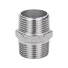 YOULI Stainless Steel 304 SS316L BSP NPT Pipe Fitting  Hexagonal Double Male Threaded Ferrule