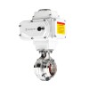 YOULI Hygienic Food Grade Stainless Steel 304 316L Motorized AC220V Sanitary Electric Threaded Control Butterfly Valve