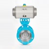 YOULI ANSI 150LB Stainless Steel 304 316 Pn16 WCB High Temperature Pneumatic Actuator Three Eccentric Flanged Butterfly Valve