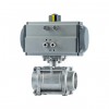 YOULI High Temperature Zero Leakage 1000WOG PN16 Stainless Steel 304 316 3-piece Butt Welded Pneumatic Actuator Ball Valve