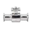 YOULI Hygienic Food Grade Sanitary Stainless Steel 304 316 zero Stranded Milk Drink 2 Way Straight Tri-Clamped Ball Valve
