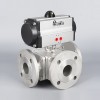 YOULI High Temperature ANSI 150LB Stainless Steel 304 316 JIS 10K Pn16 WCB Removable square Pneumatic 3 Way Flanged Ball Valve