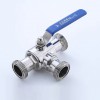 YOULI Hygienic Food Grade SMS Sanitary Stainless Steel 304 316L Milk Drink Bio Pharmaceutical 3 Way Male Threaded Ball Valve