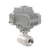 YOULI NPT BSP 1.6-10mpa High Temperature Stainless Steel 304 316 DC24V Motorized Electric Actuator 2 Piece Thread Ball Valve