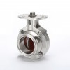 YOULI Hygienic Food Grade Stainless Steel 3A/SMS/DIN 304 316 High Platform Sanitary Tri Clover Butterfly Valve