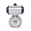 YOULI ANSI 150LB Jis 10k Pn16 304 316 Stainless Steel Flange Pneumatic Actuator Italy-type Thin Wafer Ball Valve