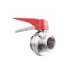 YOULI Hygienic Food Grade  Stainless Steel 3A/SMS/DIN 304 316 Silicon Duckbill Handle Manual Male Threaded Butterfly Valve